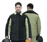 Костюм сварщика утеплённый со спилком чёрный/хаки (2,6м²) (куртка и брюки) - фото 1