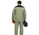 Костюм сварщика утеплённый со спилком чёрный/хаки (2,6м²) (куртка и брюки) - фото 4