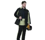 Костюм сварщика утеплённый со спилком чёрный/хаки (2,6м²) (куртка и брюки) - фото 6