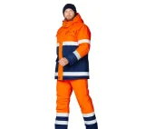 Костюм мужской утеплённый "Спектр 2 Ультра" оранжевый/синий (куртка и полукомбинезон) - фото 3