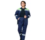 Костюм женский "Пантеон" синий/лимонный (куртка и брюки) - фото 3