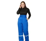 Костюм женский утеплённый "Стройка" (куртка и брюки) василёк/синий/красный - фото 11