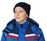 Костюм женский утеплённый "Стройка" (куртка и брюки) василёк/синий/красный - фото 16