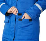 Костюм женский утеплённый "Стройка" (куртка и брюки) василёк/синий/красный - фото 20