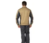 Куртка мужская летняя "Люкс" бежевый/серый/серый со светоотражающим кантом - фото 4