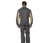 Куртка мужская летняя "Люкс" серый/бежевый/бежевый со светоотражающим кантом - фото 8