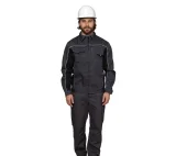 Куртка мужская летняя "Люкс" серый/чёрный со светоотражающим кантом - фото 2