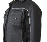 Куртка мужская летняя "Люкс" серый/чёрный/чёрный со светоотражающим кантом - фото 6