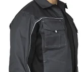 Куртка мужская летняя "Люкс" серый/чёрный/чёрный со светоотражающим кантом - фото 7
