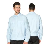 Рубашка для сотрудников с длинными рукавами серый/голубой - фото 1