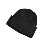Шапка зимняя трикотажная чёрная - фото 1