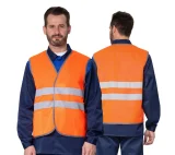 Жилет сигнальный "Спектр Лайт 1" оранжевый с застёжкой на контактной ленте - фото 1