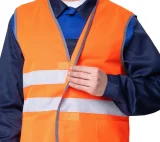 Жилет сигнальный "Спектр Лайт 1" оранжевый с застёжкой на контактной ленте - фото 7