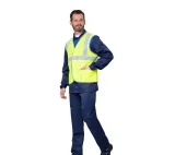 Жилет сигнальный "Спектр Лайт 2П" лимонный на пуговицах с карманами - фото 4