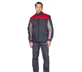 Жилет универсальный утеплённый "Бренд" тёмно-серый/красный - фото 2