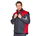 Жилет универсальный утеплённый "Бренд" тёмно-серый/красный - фото 9