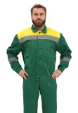 Костюм рабочий "Легион" т.зеленый/желтый - фото 1