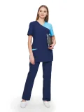 Костюм женский "Айрис" т-синий со св-голубым - фото 3
