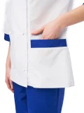 Костюм повара женский "Фламбе" белый с васильковым - фото 6