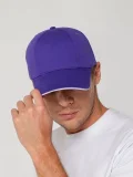 Бейсболка Canopy, фиолетовая с белым кантом - фото 6