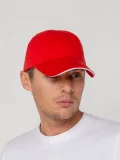 Бейсболка Canopy, красная с белым кантом - фото 8