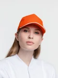 Бейсболка Classic, оранжевая с белым кантом - фото 18