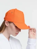 Бейсболка Classic, оранжевая с белым кантом - фото 9