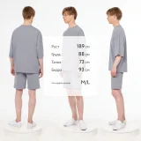 Футболка унисекс оверсайз T1, серая - фото 5