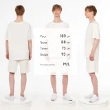 Футболка унисекс оверсайз T2, молочно-белая - фото 6