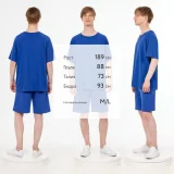 Футболка унисекс оверсайз T2, синяя - фото 3