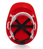 Каска защитная ЕЛАНПЛАСТ ФОРВАРД красная (ленточное оголовье, храповый механизм) - фото 4