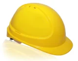Каска защитная ЕЛАНПЛАСТ ФОРВАРД желтая (ленточное оголовье, храповый механизм) - фото 2