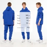 Худи унисекс H1, синее - фото 6