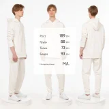 Худи унисекс H2, молочно-белое - фото 6