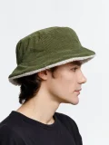 Панама Bucket двусторонняя утепленная, хаки с бежевым - фото 7