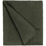 Плед Lattice, зеленый меланж (оливковый) 130х200 см - фото 2