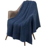 Плед Shirr, синий (деним) 125х170 см - фото 1