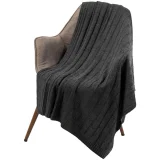 Плед Trenza, темно-серый 110х170 см - фото 5