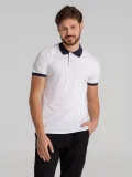 Рубашка поло Prince 190, белая с темно-синим - фото 9