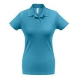 Рубашка поло женская ID.001 бирюзовая - фото 1