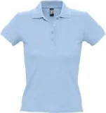 Рубашка поло женская People 210, голубая - фото 1