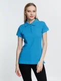 Рубашка поло женская Virma Premium Lady, бирюзовая - фото 10