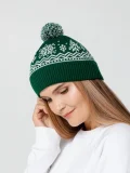 Шапка Elnik, зеленая с молочно-белым - фото 4