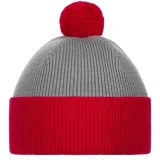 Шапка Snappy, светло-серая с красным - фото 2