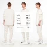 Свитшот унисекс S1, молочно-белый - фото 6