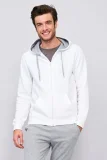 Толстовка мужская на молнии Soul Men 290 с контрастным капюшоном, белая - фото 7