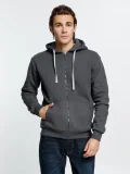 Толстовка на молнии с капюшоном Siverga Heavy, темно-серая (графит) - фото 4
