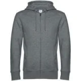 Толстовка на молнии с капюшоном унисекс King, темно-серый меланж - фото 1