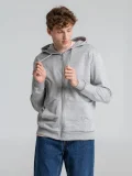 Толстовка на молнии с капюшоном Unit Siverga, серый меланж - фото 17