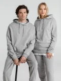 Толстовка с капюшоном унисекс Hoodie, серый меланж - фото 22